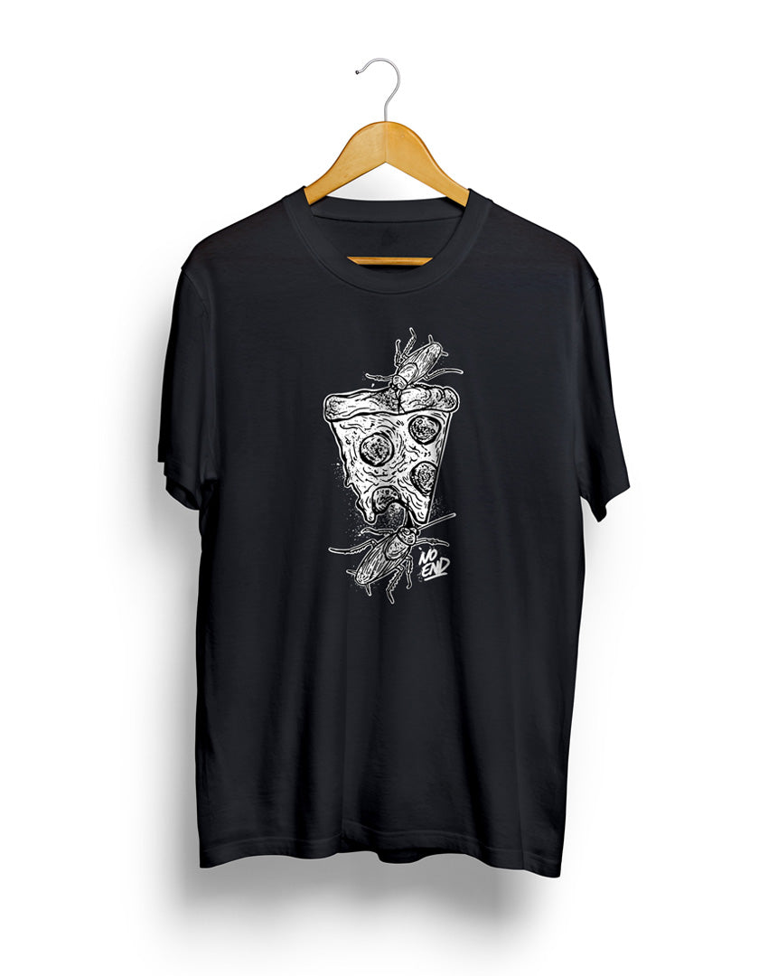 Pizza Tee (Front Print) - Black