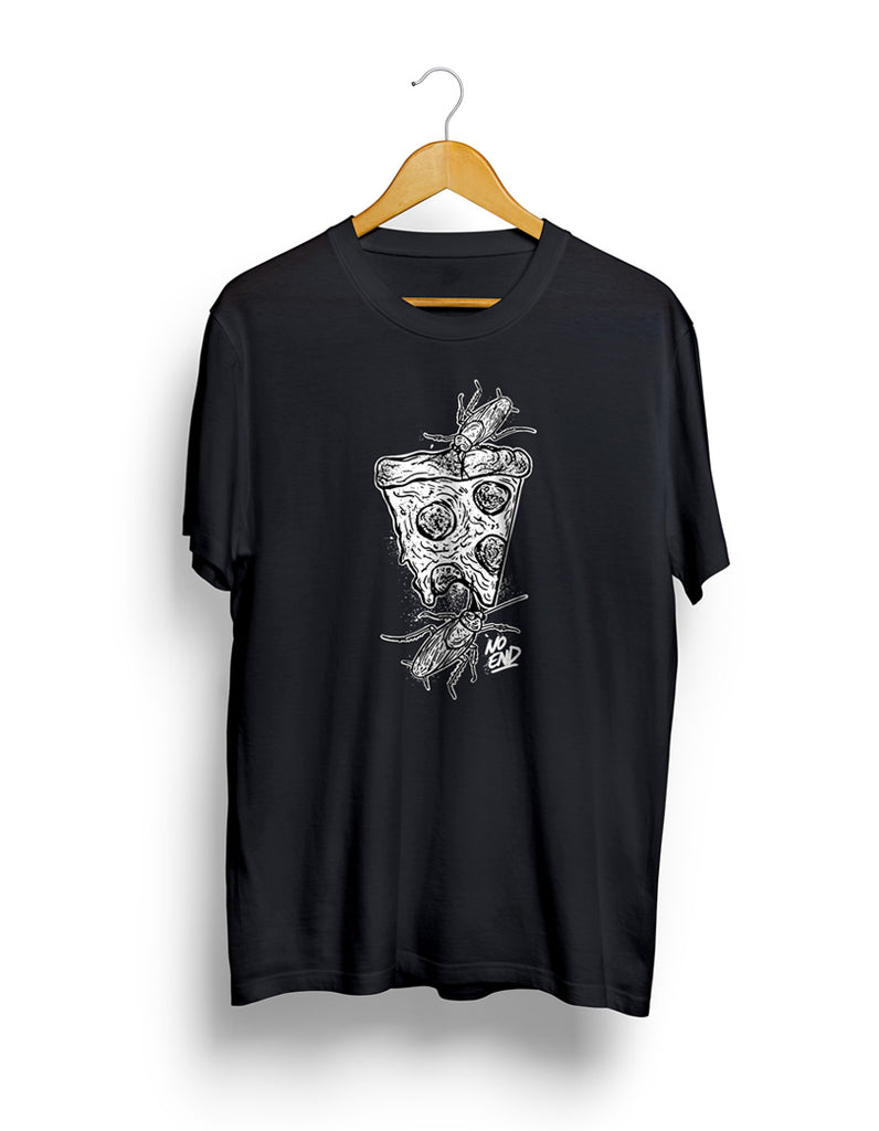 Pizza Tee (Front Print) - Black