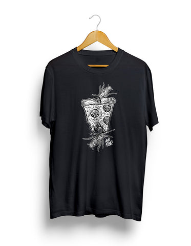 Pizza Tee (Front Print) - Black